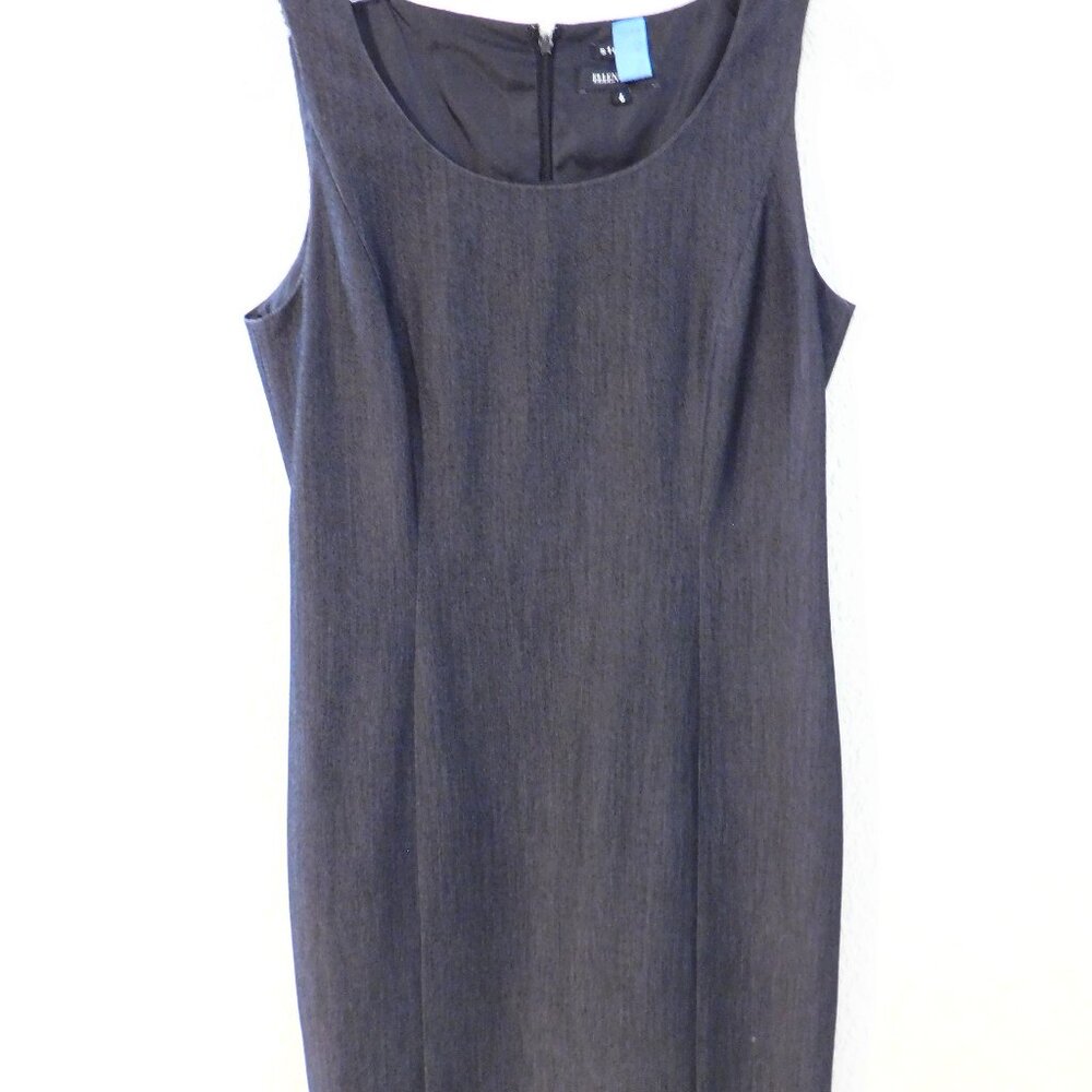 ELLEN TRACY Charcoal Gray Sleeveless Sheath Career Dress Size 6